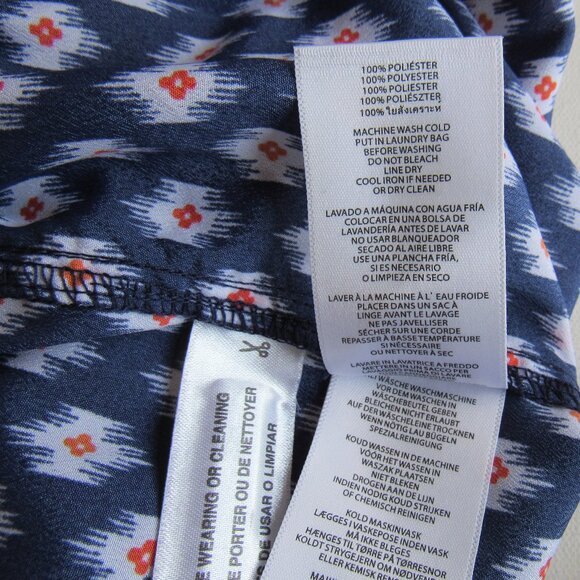 Michael Kors Ikat Print Long Sleeve Button-Up Front Short Jumpsuit Romper Size M - Picture 9 of 13